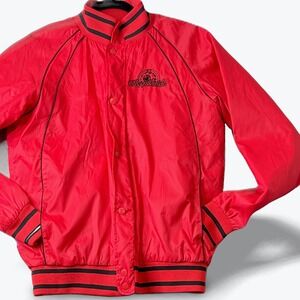 Mishka Red Keep Watch Bomber Jacket 1978 Quilted Lined Snap Front Mens Small NEW